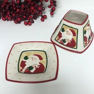 Yankee Candle Holiday Santa Christmas Plate And Topper Poshmark
